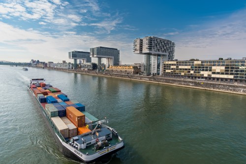 Inland ship in Cologne